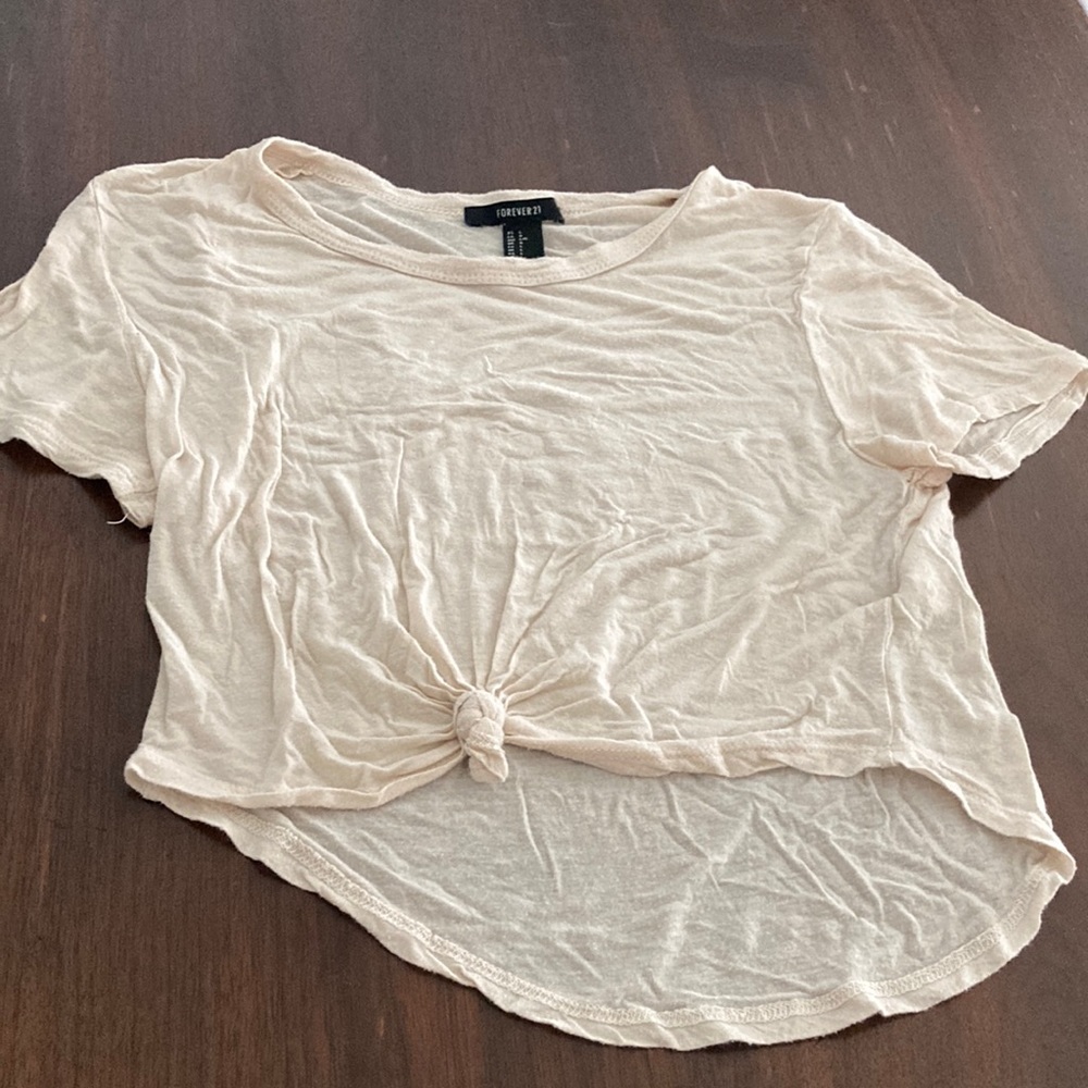 Semi sheer beige crop